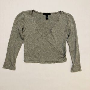 Forever 21 gray v neck crop top